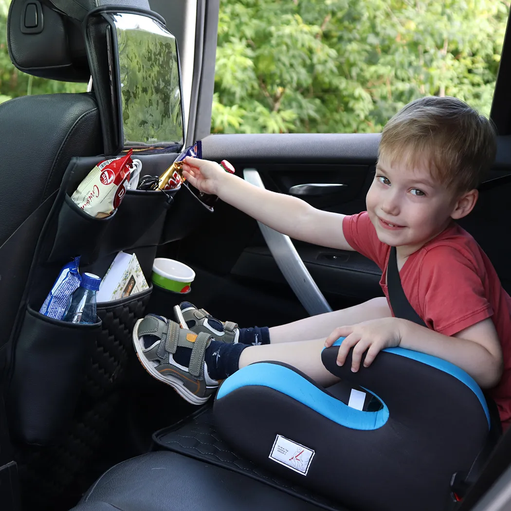 Detailed look at Car Back Of Seat Organizer  |  Black “Hexy” by Owleys - image 4 (product view)