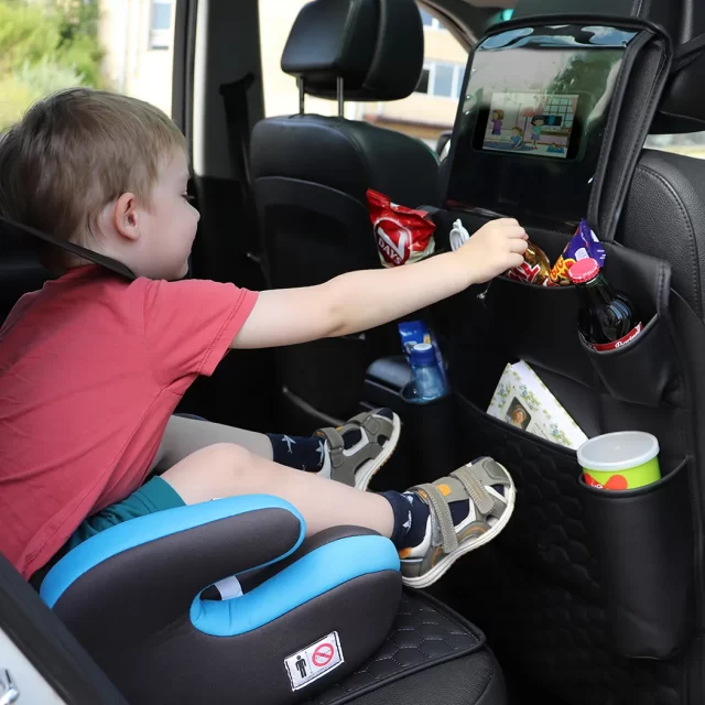 Car Back Of Seat Organizer  |  Black “Hexy” by Owleys product image 8 (product view)