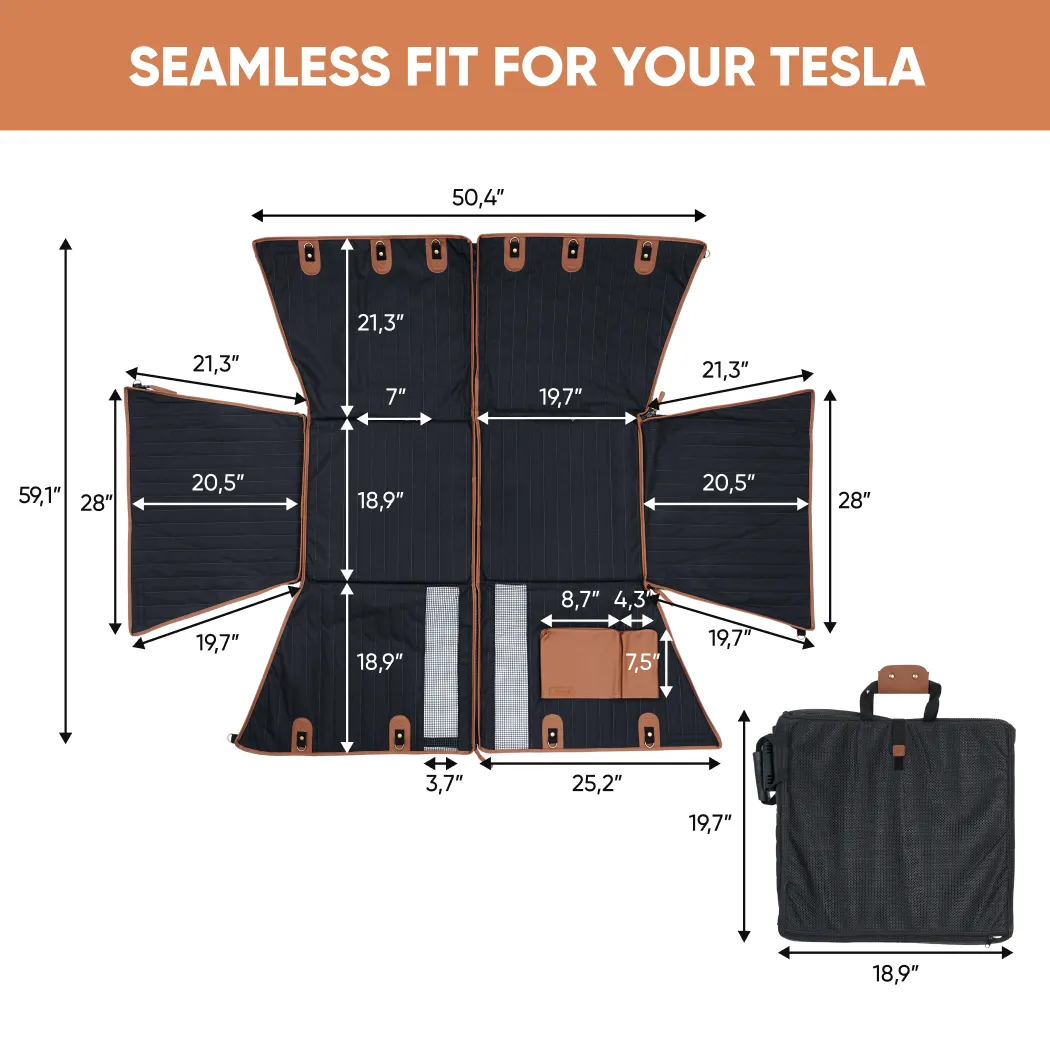 Tesla Model Y Dog Seat Cover  |  “Travel Buddy” by Owleys - View 3
