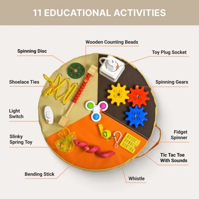 Close-up of Car Activity Board For Children  |  “Wheelie” by Owleys - view 2 (product view)