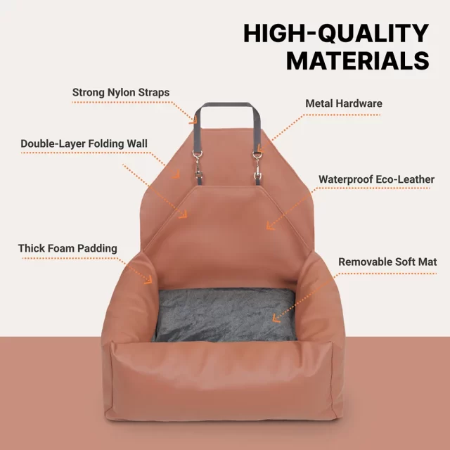 Detailed look at Dog Car Seat  |  Tan Brown “Pup Spot” by Owleys - image 4 (product view)