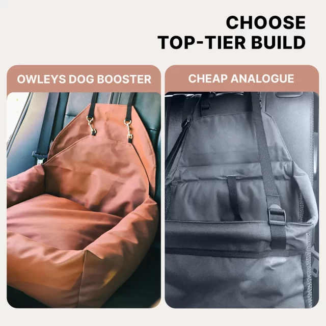 Close-up of Dog Car Seat  |  Tan Brown “Pup Spot” by Owleys - view 7 (product view)