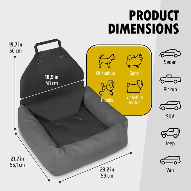 Detailed look at Jeep Wrangler Dog Booster Seat  |  “Pup Spot” by Owleys - image 4 (product view)