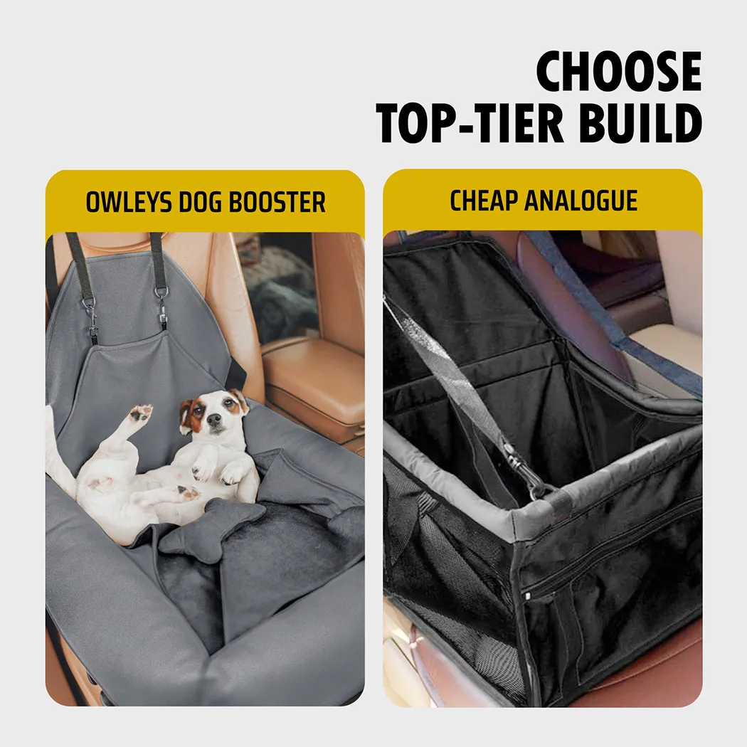 Close-up of Jeep Wrangler Dog Booster Seat  |  “Pup Spot” by Owleys - view 7 (product view)