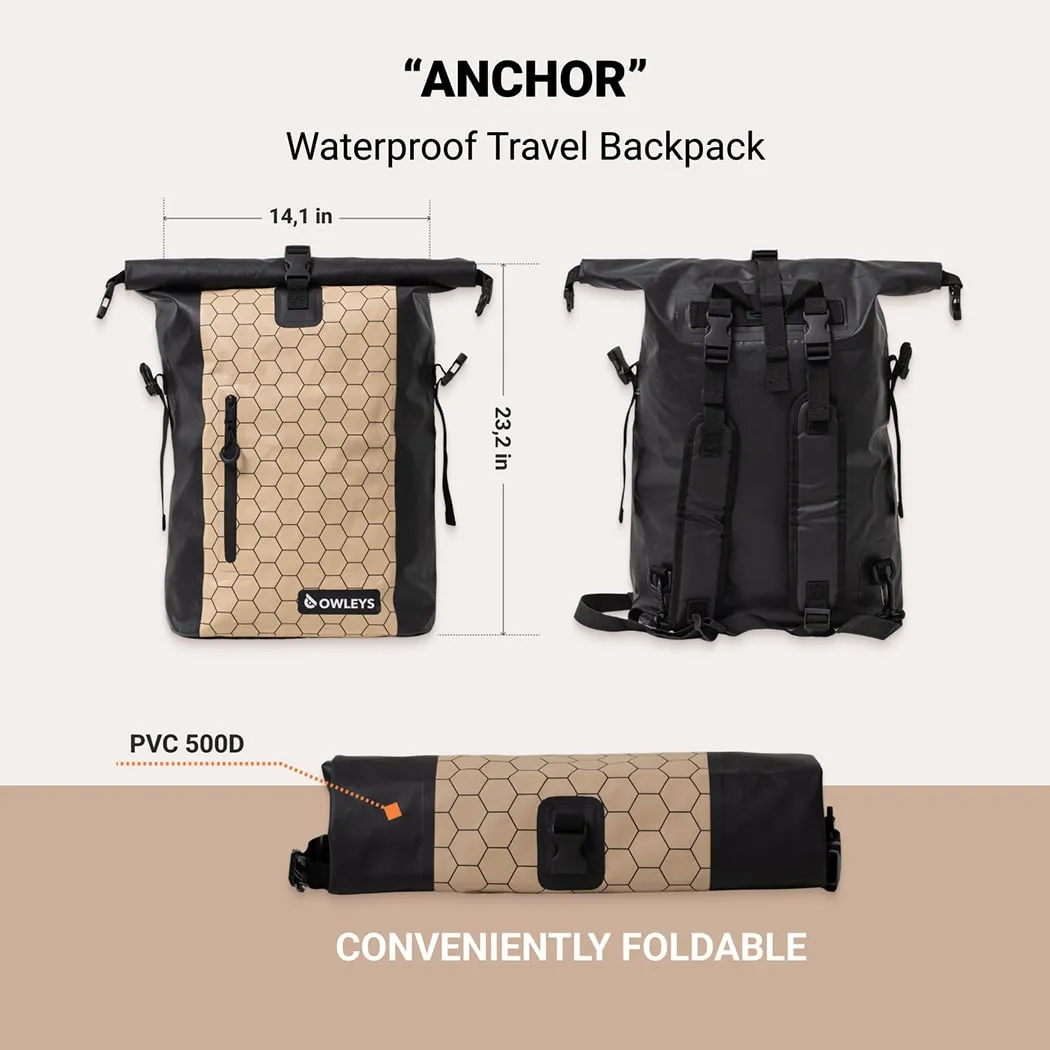 Waterproof Backpack, Dry Bag  |  “Anchor” by Owleys - View 2