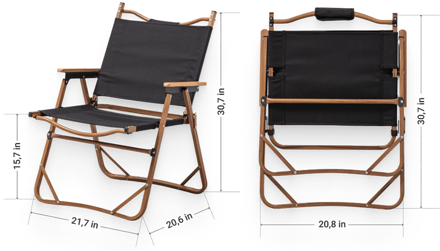 Packrest Camp Chair Size