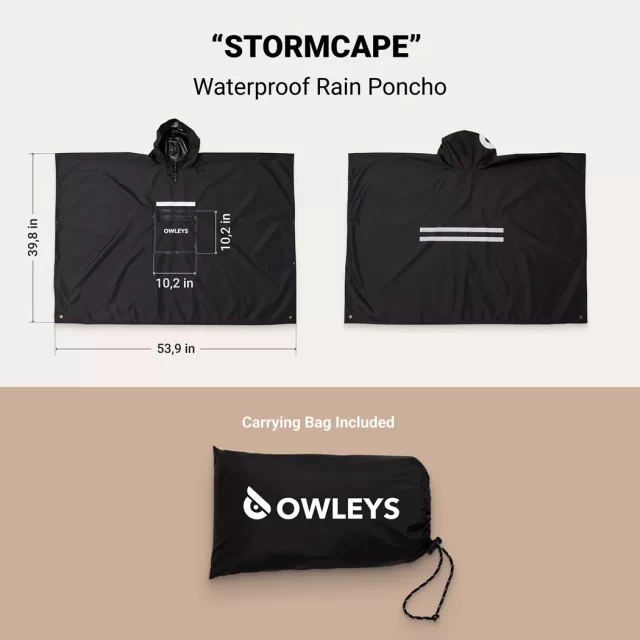 Waterproof Rain Poncho “Stormcape” Owleys in detail - image 1 (product view)