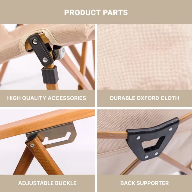 Detailed look at Camping Foldable Chair “Backyard” Owleys - image 4 (product view)