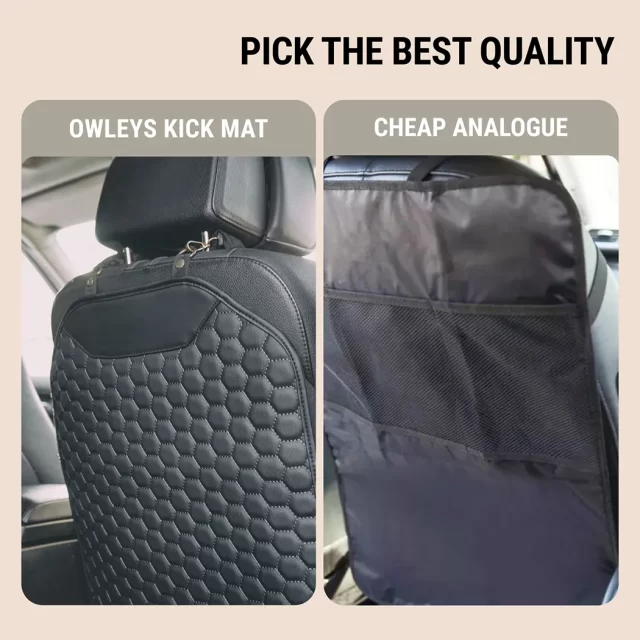 Image of Back of Seat Protector  |  “Black Hexy” by Owleys - view 5 (product view)