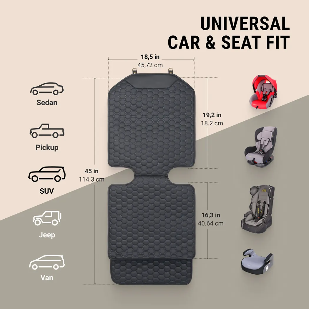 Close-up of Cover of Car Seat  |  “Black Hexy” by Owleys - view 2 (product view)