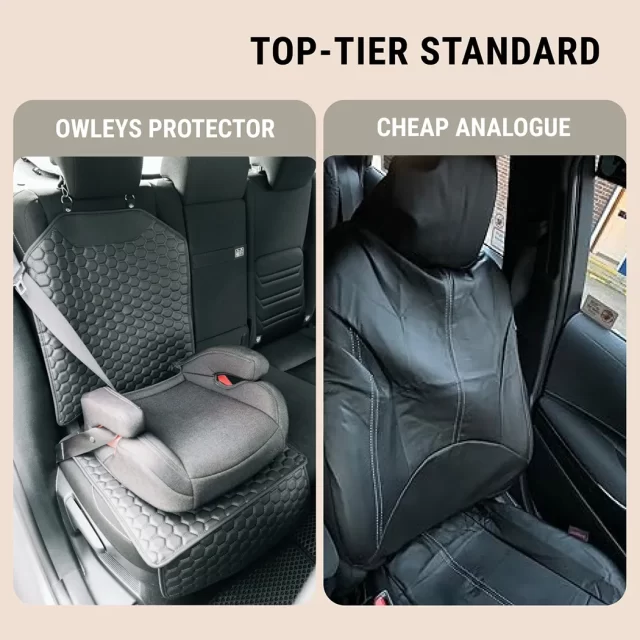 Image of Cover of Car Seat  |  “Black Hexy” by Owleys - view 5 (product view)