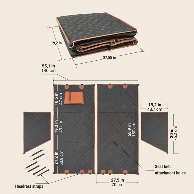 Back Seat Dog Seat Cover  |  “Travel Buddy” by Owleys in detail - image 6 (product view)