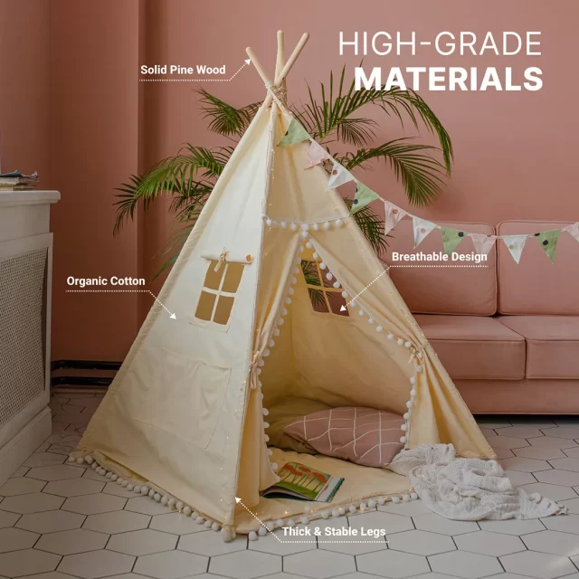 Kids Teepee Tent  |  “Sahara” by Owleys in detail - image 1 (product view)