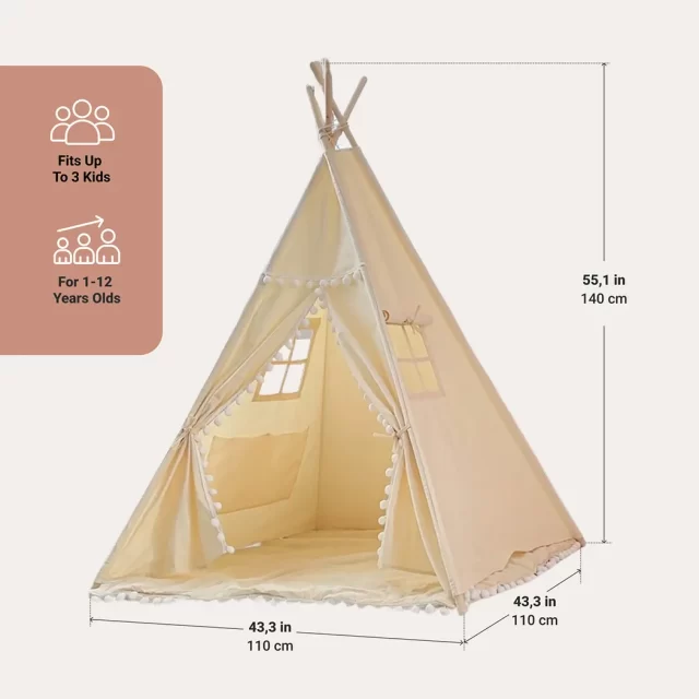 Detailed look at Kids Teepee Tent  |  “Sahara” by Owleys - image 4 (product view)