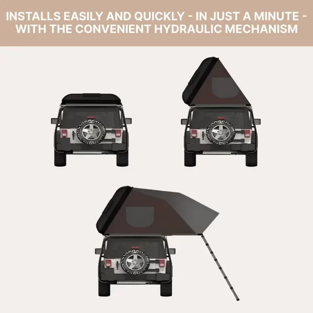 Close-up of Car Roof Top Mounted Tent  |  “Voyager” by Owleys - view 2 (product view)