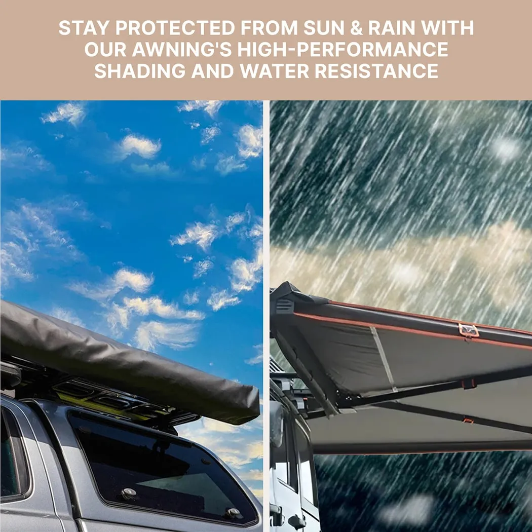 Close-up of 270 Degree Car Awning  |  “Panorama” by Owleys - view 2 (product view)