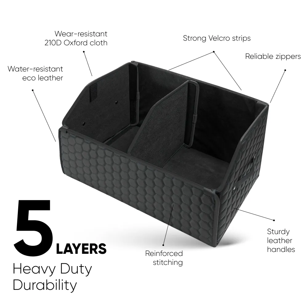 Car Trunk Organizer  |  21.6 in  – Black “Hexy” by Owleys - View 3