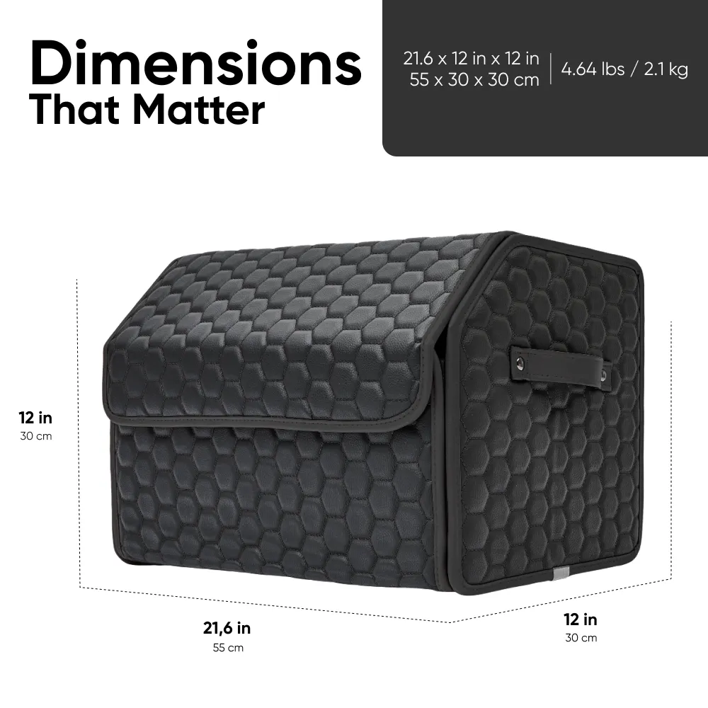 Car Trunk Organizer  |  21.6 in  – Black “Hexy” by Owleys - View 2