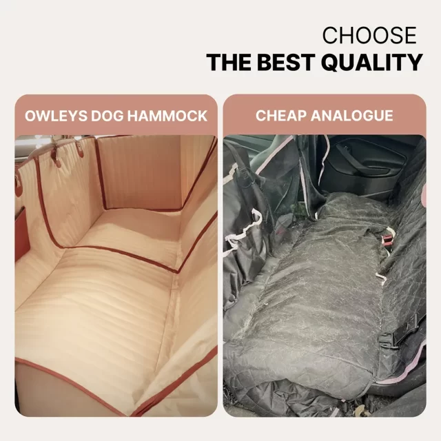 Image of Sturdy Car Dog Hammock  |  Beige “Travel Buddy Mk. II” by Owleys - view 5 (product view)