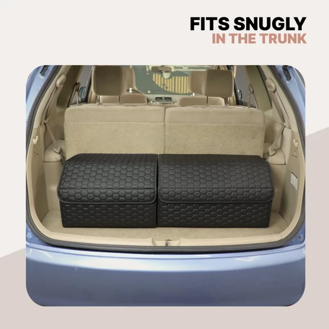 Close-up of Car Trunk Organizer  |  17.7 in – Black “Hexy” by Owleys - view 2 (product view)