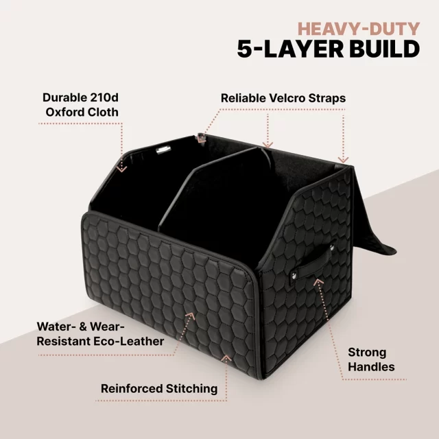 Car Trunk Organizer  |  17.7 in – Black “Hexy” by Owleys in detail - image 1 (product view)