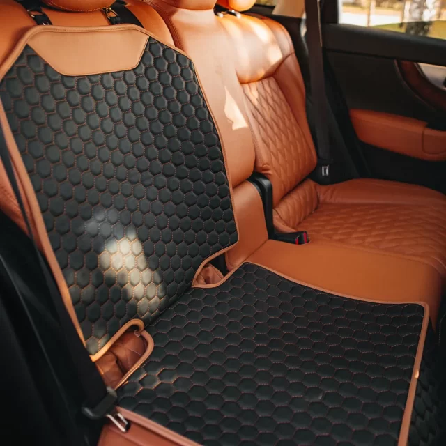 Close-up of Car Seat Protector Mat  |  “Hexy” by Owleys - view 7 (product view)