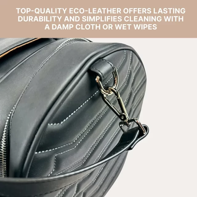 Close-up of Travel Duffle Bag  |  “Onyx” by Owleys - view 2 (product view)