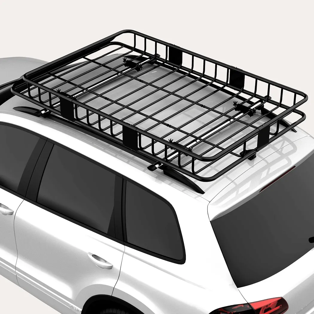 Car Roof Rack Basket with Crossbars and Cargo Net  |  “Topper” by Owleys - View 2