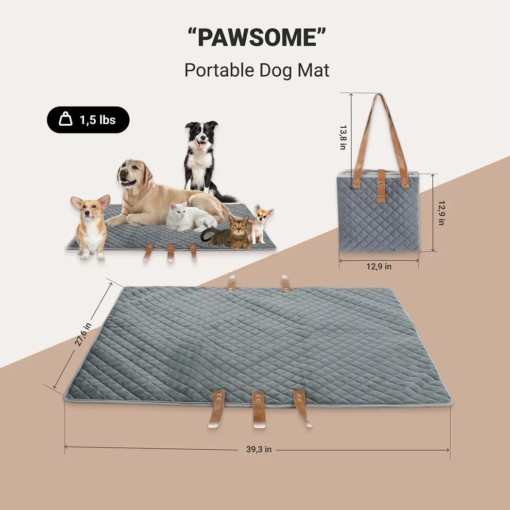 Portable Dog Mat  |  “Pawsome” by Owleys in detail - image 1 (product view)