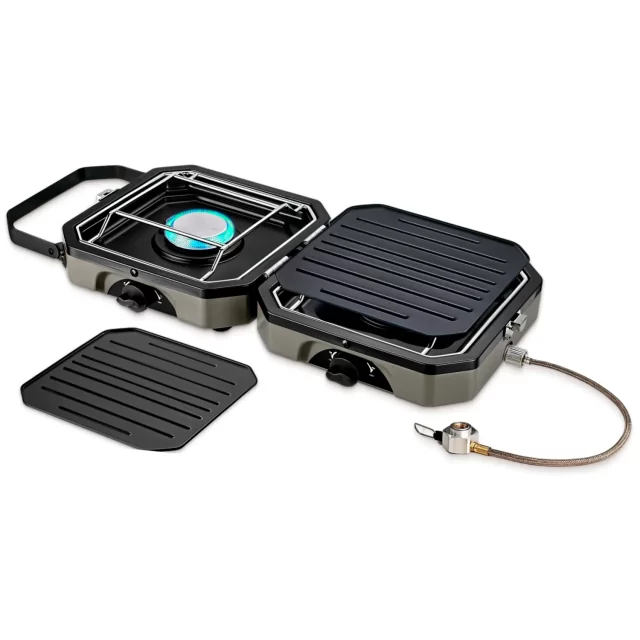  2-Burner & Griddle Double Gas Stove 