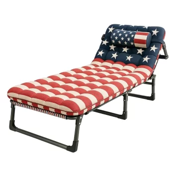 Foldable Camping Cot With Mat & Pillow