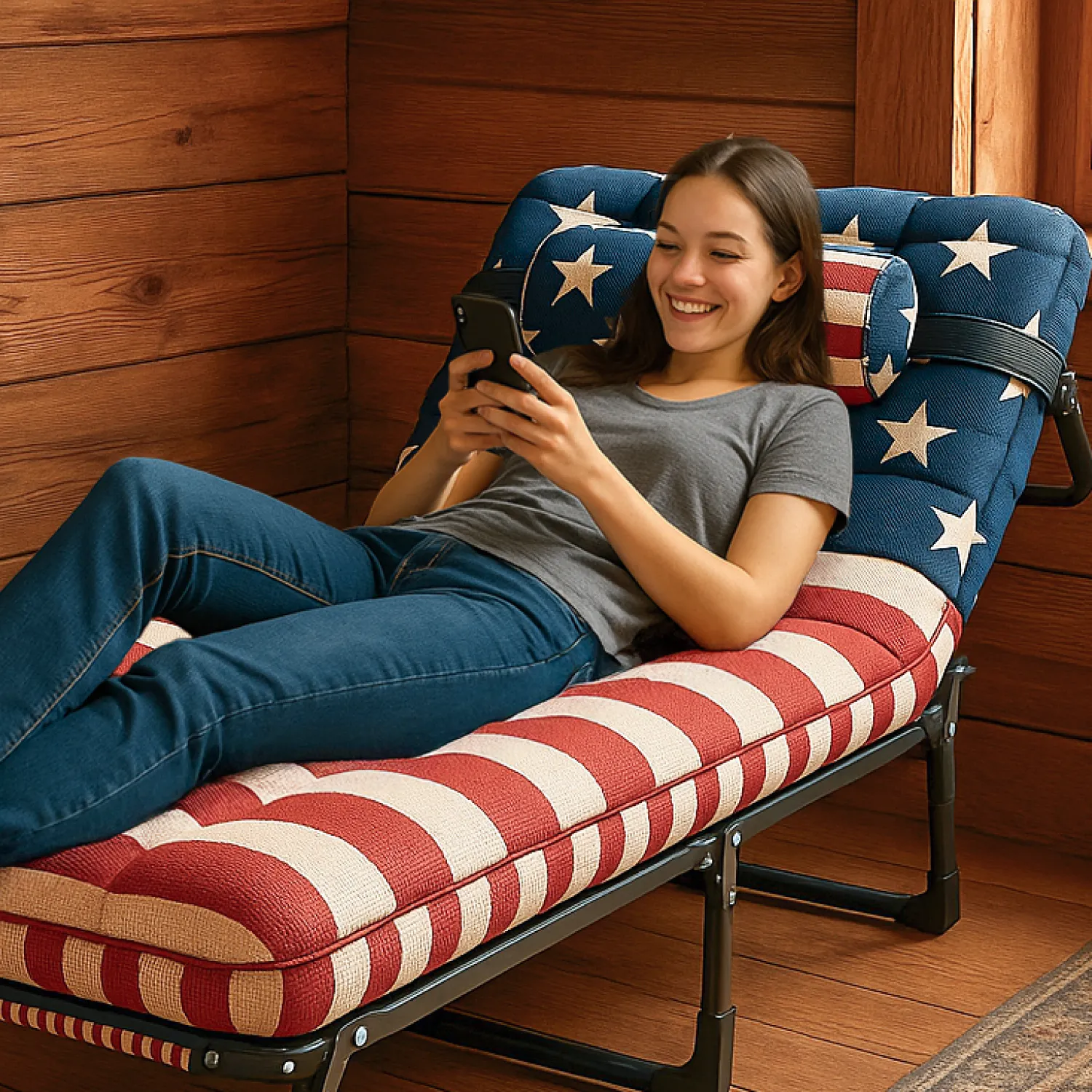 Portable Bed Cot for Adults | “Patriot” by Owleys - View 10