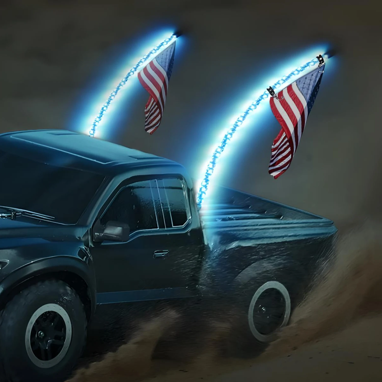 Image of LED Whip Lights With Flags  |  Owleys - view 0 (product view)