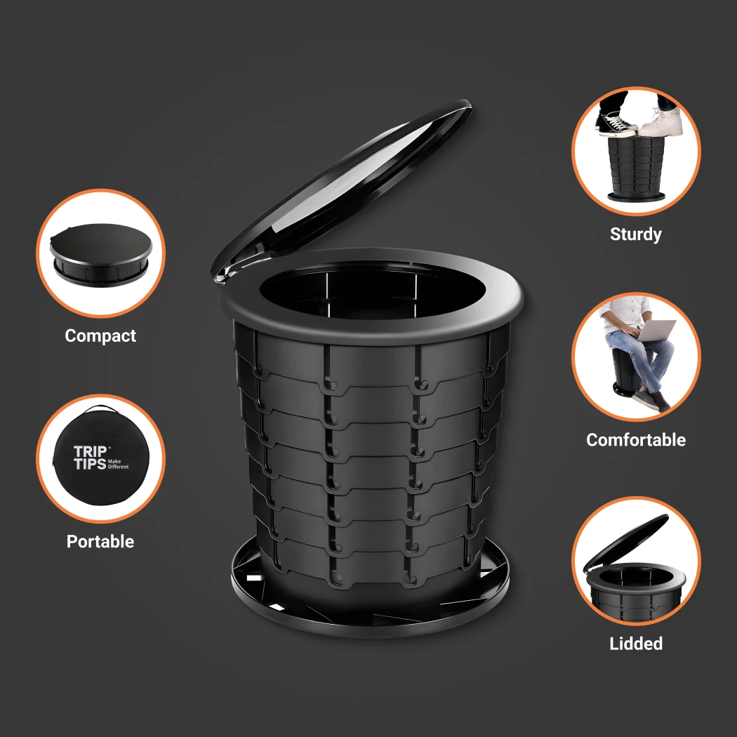 Portable Camping Toilet with Lid for Adults – Travel Potty for Camping, Hiking, Road Trip – Sturdy, Easy, and Multi-Functional Solution in detail - image 1 (product view)