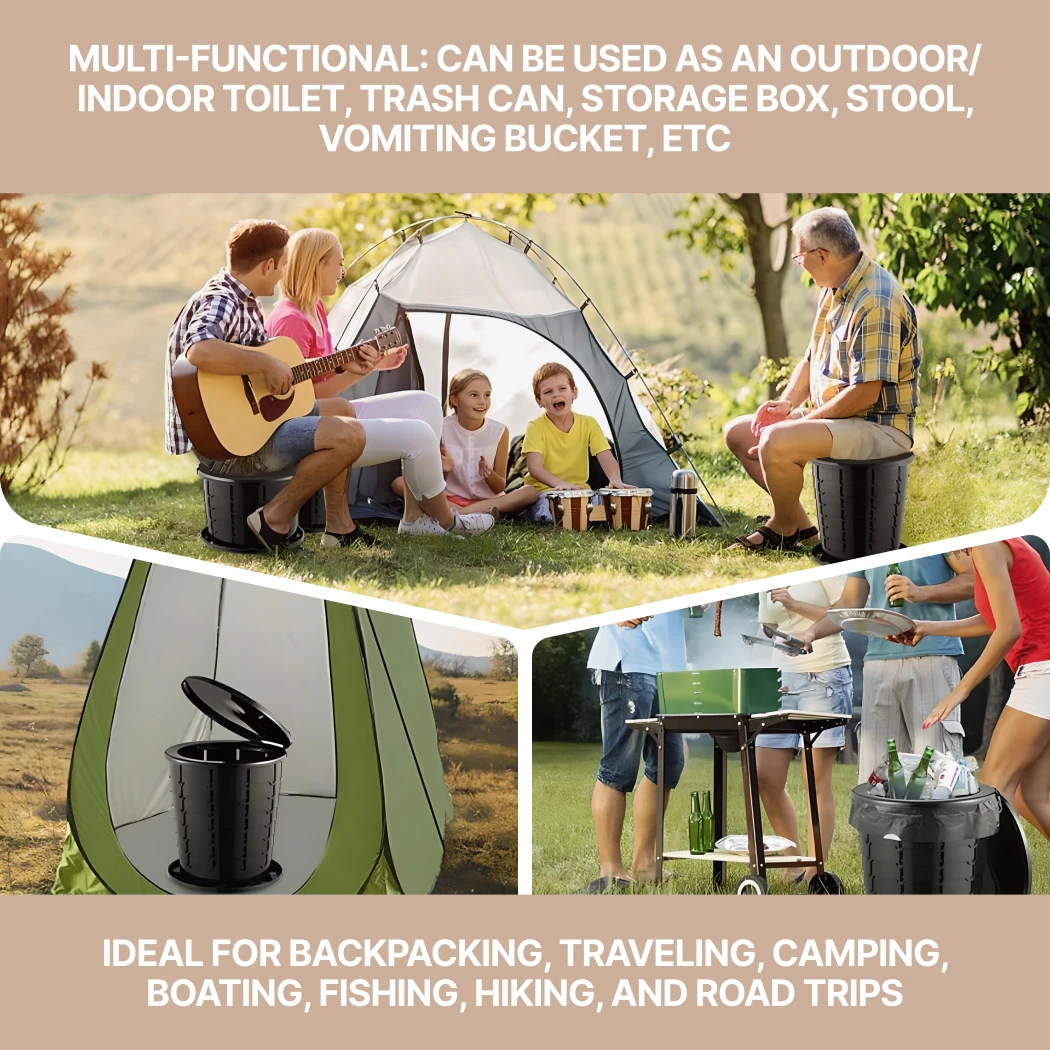 Detailed look at Portable Camping Toilet with Lid for Adults – Travel Potty for Camping, Hiking, Road Trip – Sturdy, Easy, and Multi-Functional Solution - image 4 (product view)