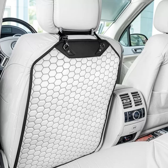 Car Seat Back Protector White Hexy by Owleys Buy with Fast Free US Ship