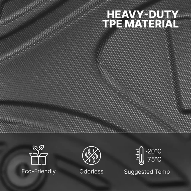 Close-up of Jeep Wrangler Floor Mats  |  2021-2024 Models Custom Fit - view 2 (product view)