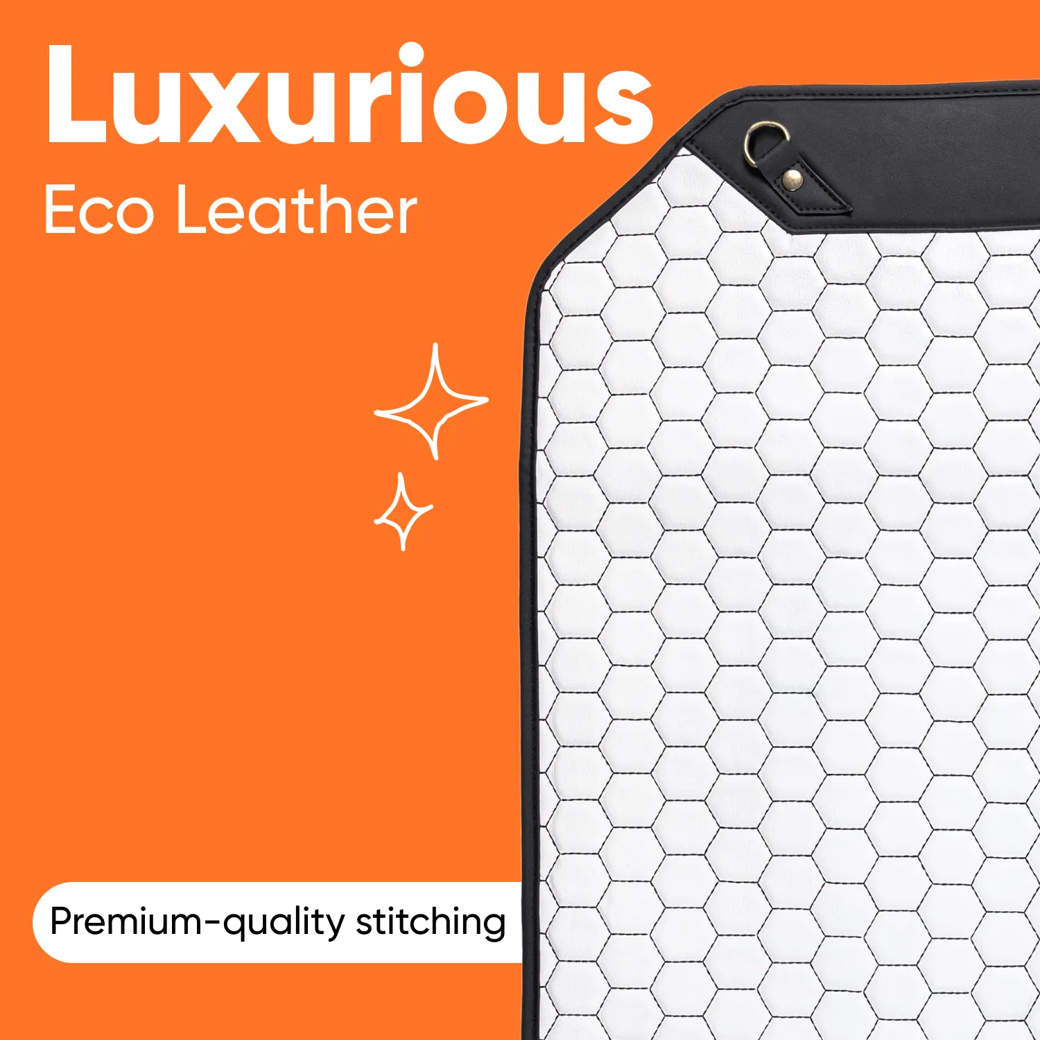 Car Seat Back Protector  |  White “Hexy” by Owleys - View 3