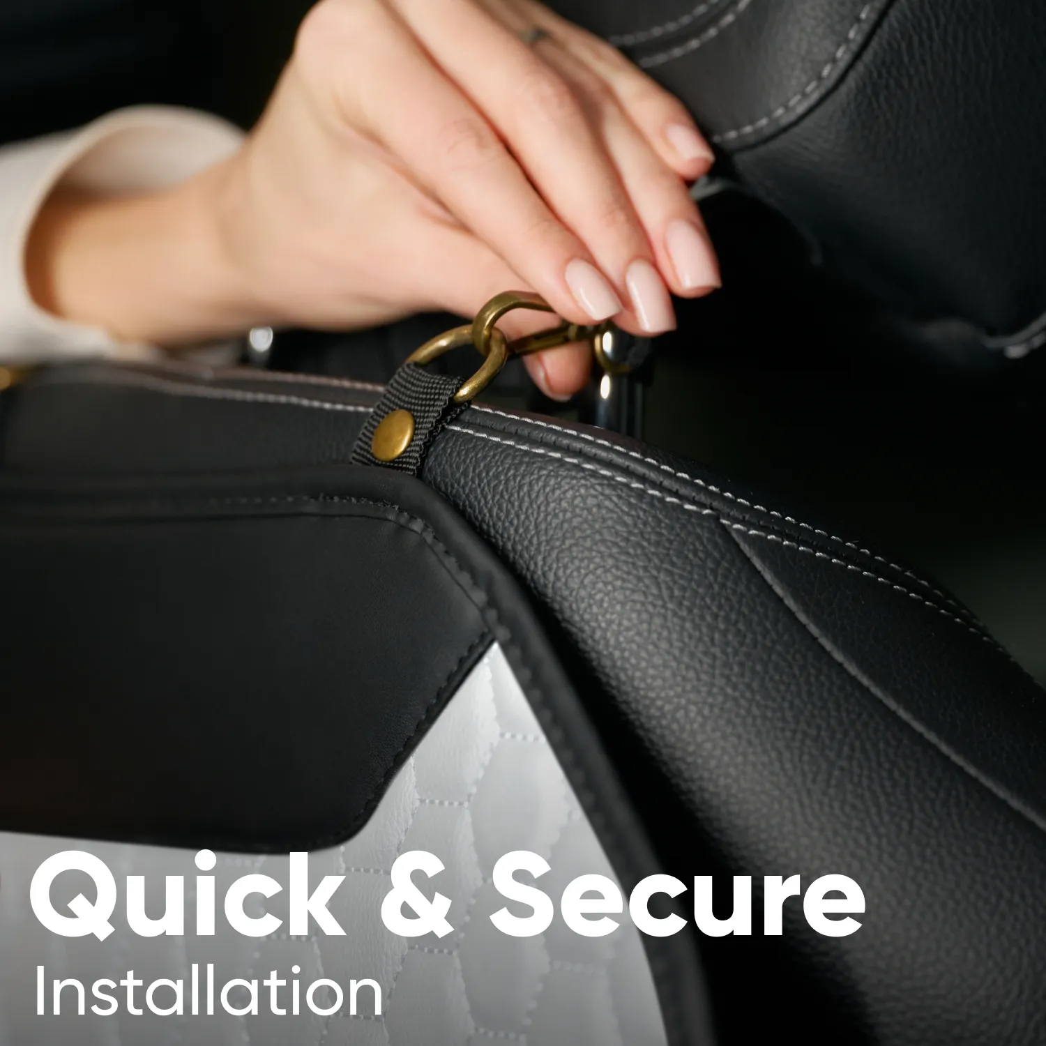 Car Seat Back Protector  |  White “Hexy” by Owleys - View 7
