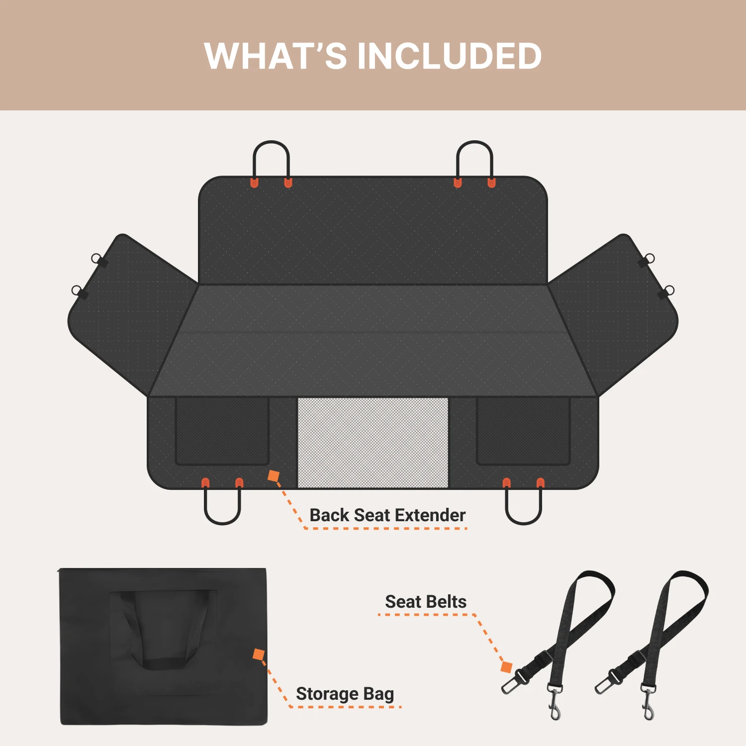 Close-up of Backseat Extender For Dogs  |  Owleys - view 2 (product view)