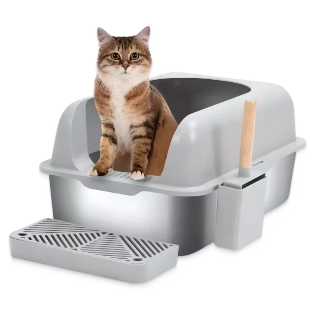 Stainless Steel Cat Litter Box  |  Perfect for Big Cats