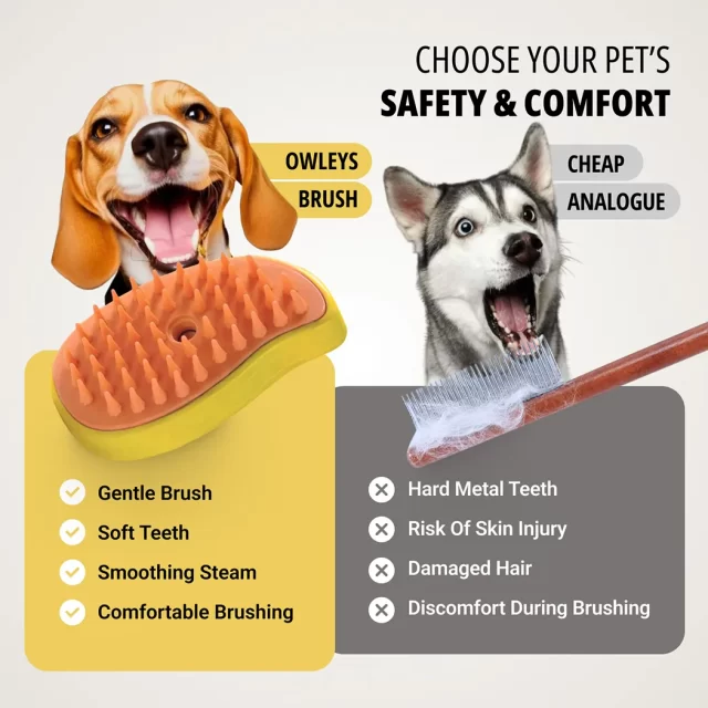 Detailed look at Dog Brush for Shedding Dogs  |  “Vapor” by Owleys - image 4 (product view)