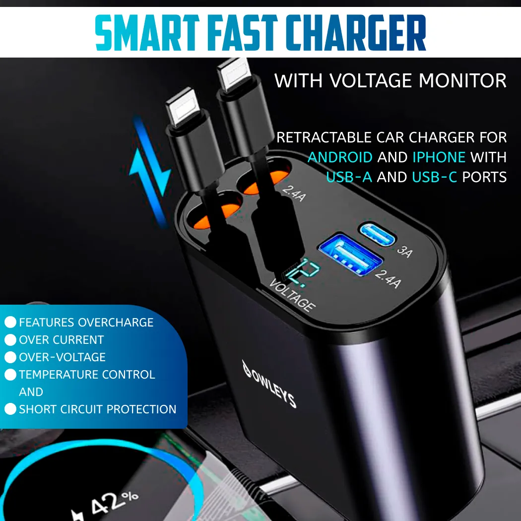 Detailed look at Retractable Car Charger  |  “Charge Flex” by Owleys - image 4 (product view)