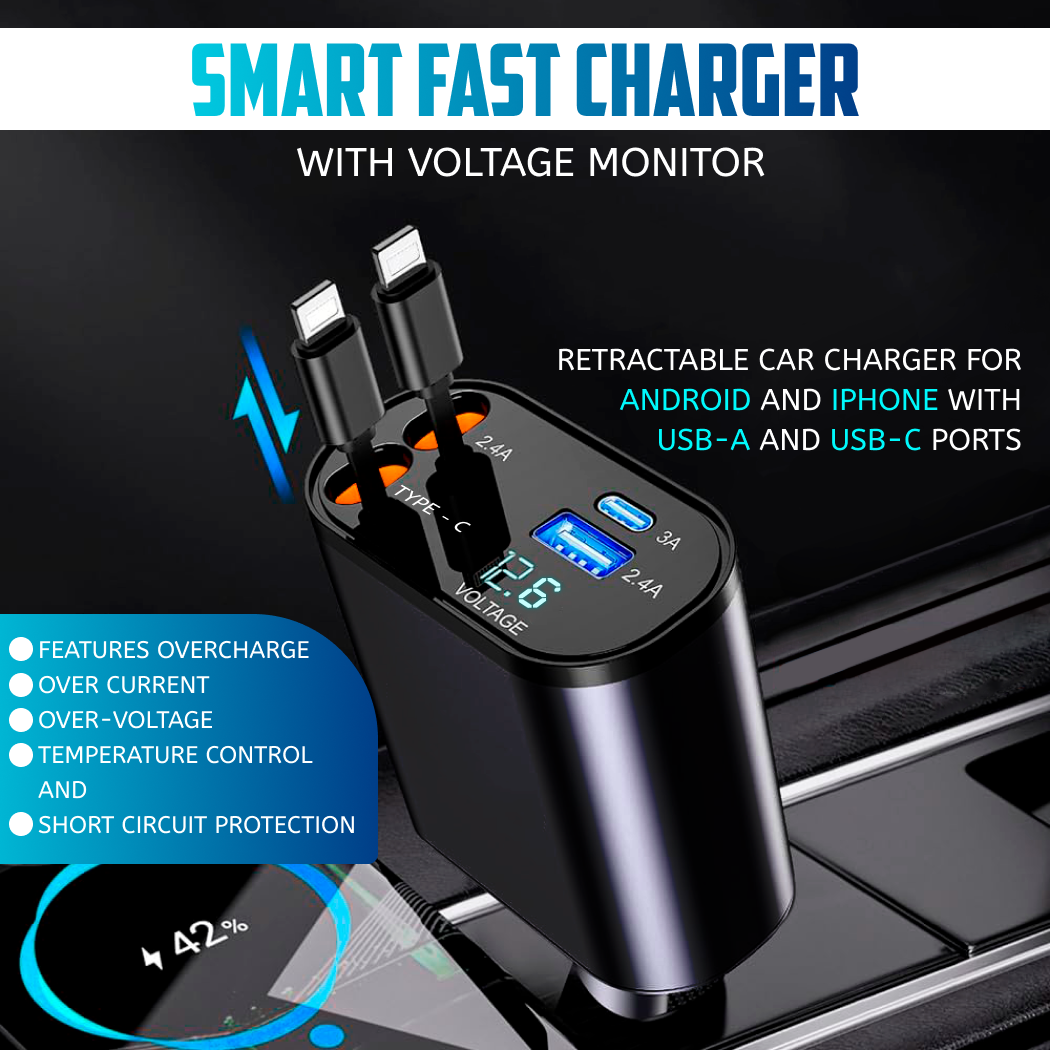 Retractable Car Charger  |  “Charge Flex” by Owleys in detail - image 1 (product view)