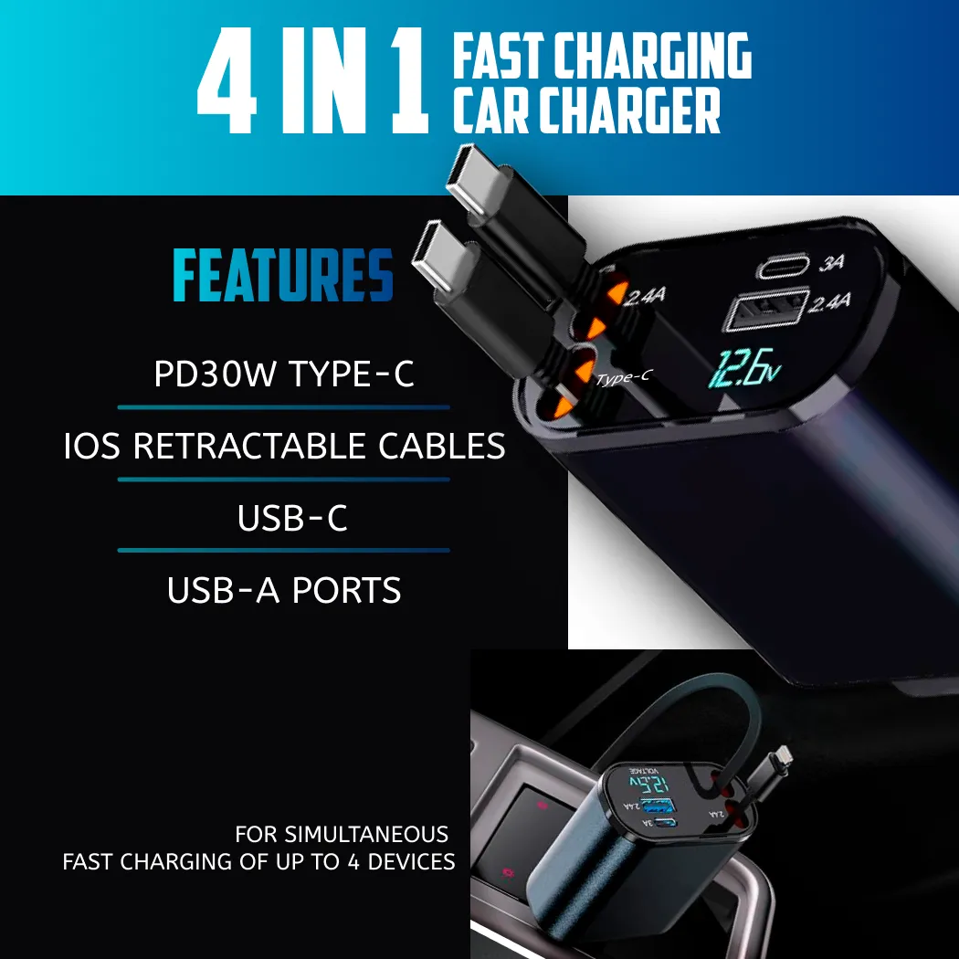 Retractable Car Charger  |  “Charge Flex” by Owleys in detail - image 6 (product view)