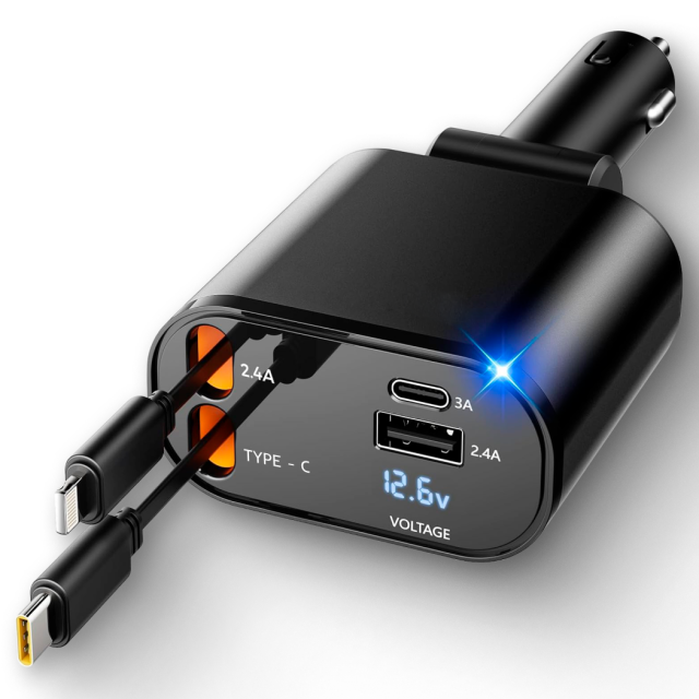 Retractable Car Charger  |  “Charge Flex” by Owleys