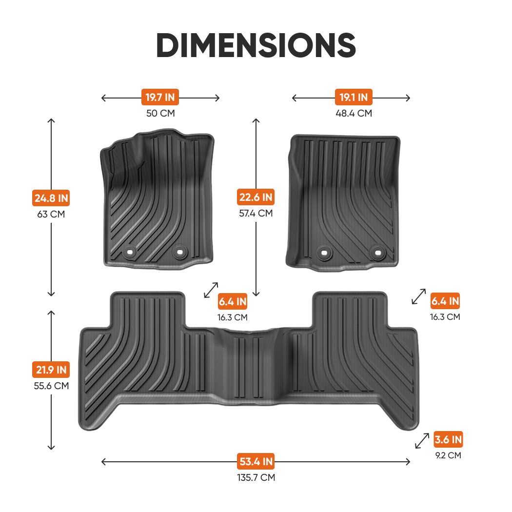 Toyota Tacoma Floor Mats – Eco-Safe TPE  |  2016-2023 Models Custom Fit - View 4