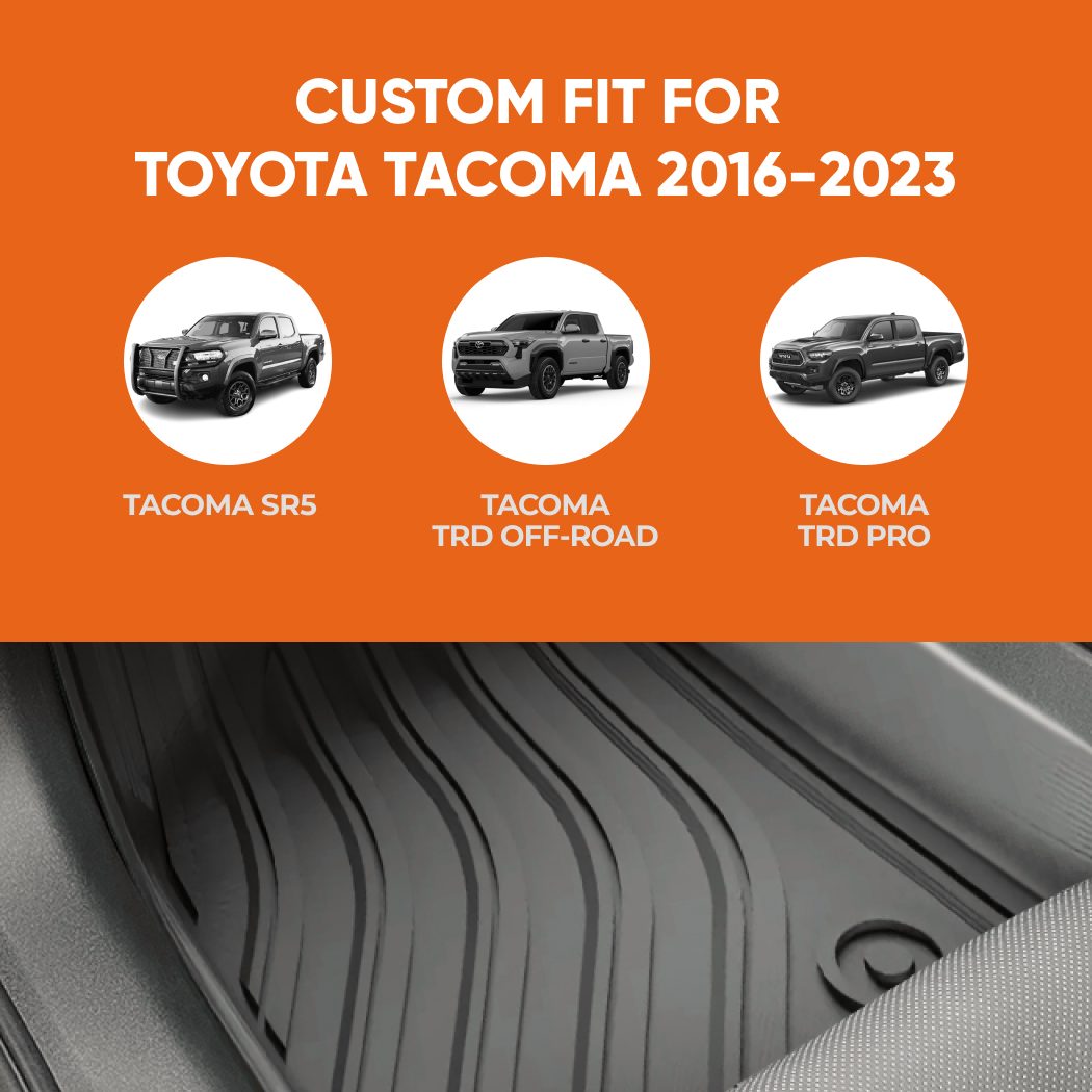 Toyota Tacoma Floor Mats – Eco-Safe TPE  |  2016-2023 Models Custom Fit - View 8