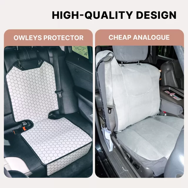 Image of Car Seat Protector Mat  |  White “Hexy” by Owleys - view 5 (product view)