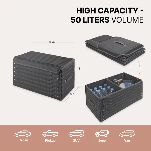 Car Trunk Organizer  |  21.6 in – “Highway” by Owleys product image 3 (product view)